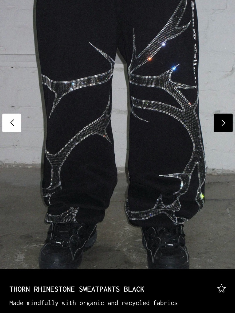 Named Collective Thorn Rhinestone Zip Hoodie and Sweatpants - Black - Picture 8 of 9